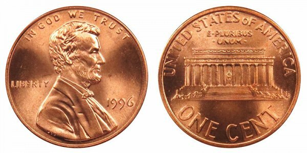 1996 P & D UNCIRCULATED LINCOLN CENTS (2 COINS)