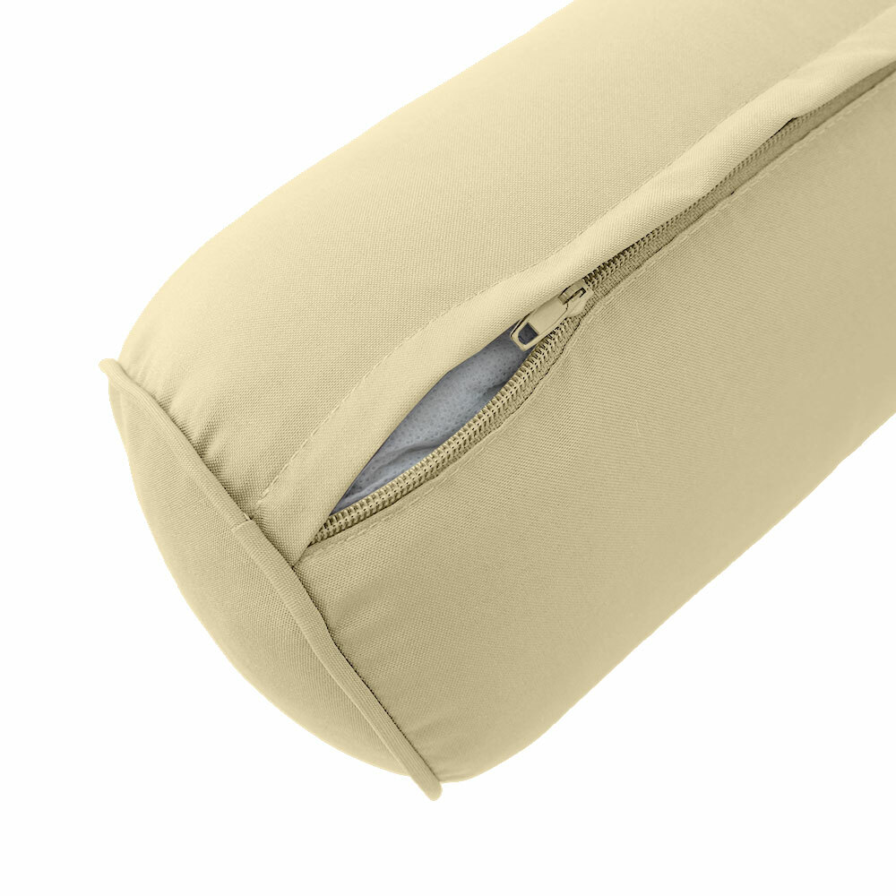 |SLIPCOVER ONLY|Outdoor Same Piped Bolster Pillow Slipcover Medium 24"x6" AD103
