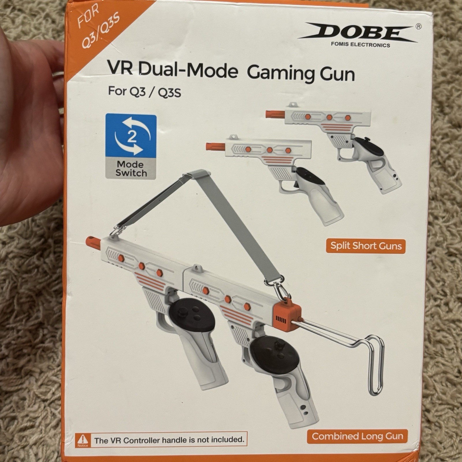 DOBE TY-5802 VR Dual Mode Gaming Gun Stock for Meta Quest 3 3S Controller Grip