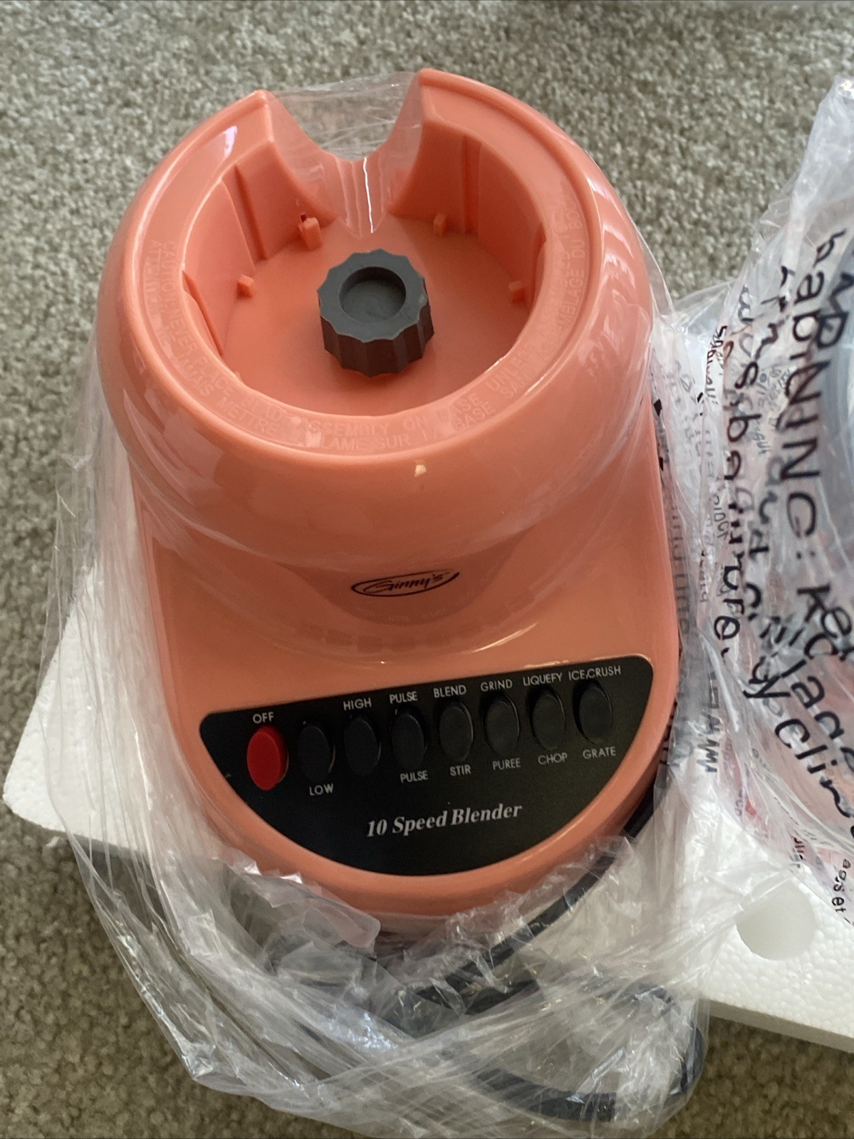 Ginny's Pink Essential 10 Speed Blender New Opened Box