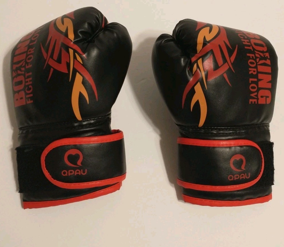 Kids Boxing Gloves Red/ Black Youth Training Sparring Pair Unbranded
