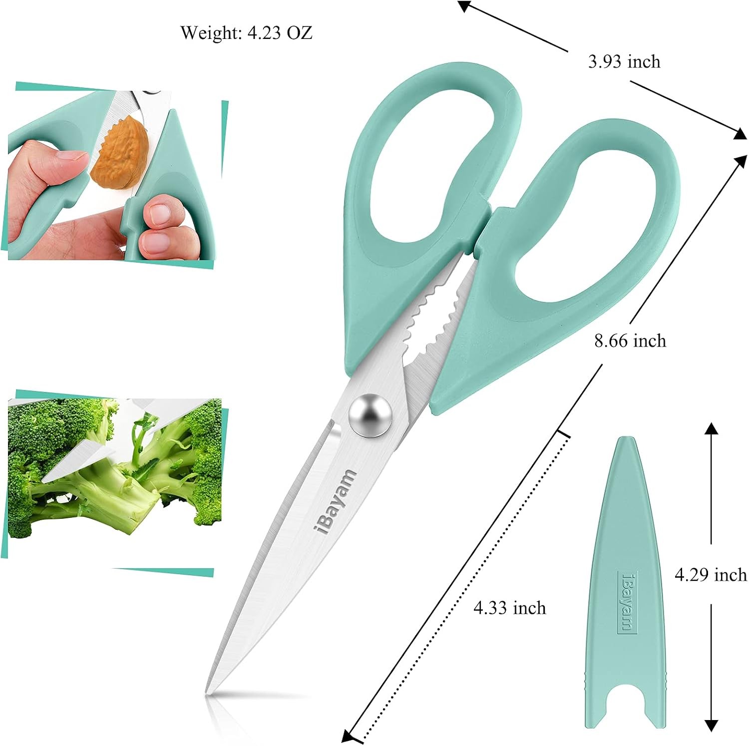 2 Pack All Purpose Kitchen Shears Heavy Duty - Stainless Steel Kitchen