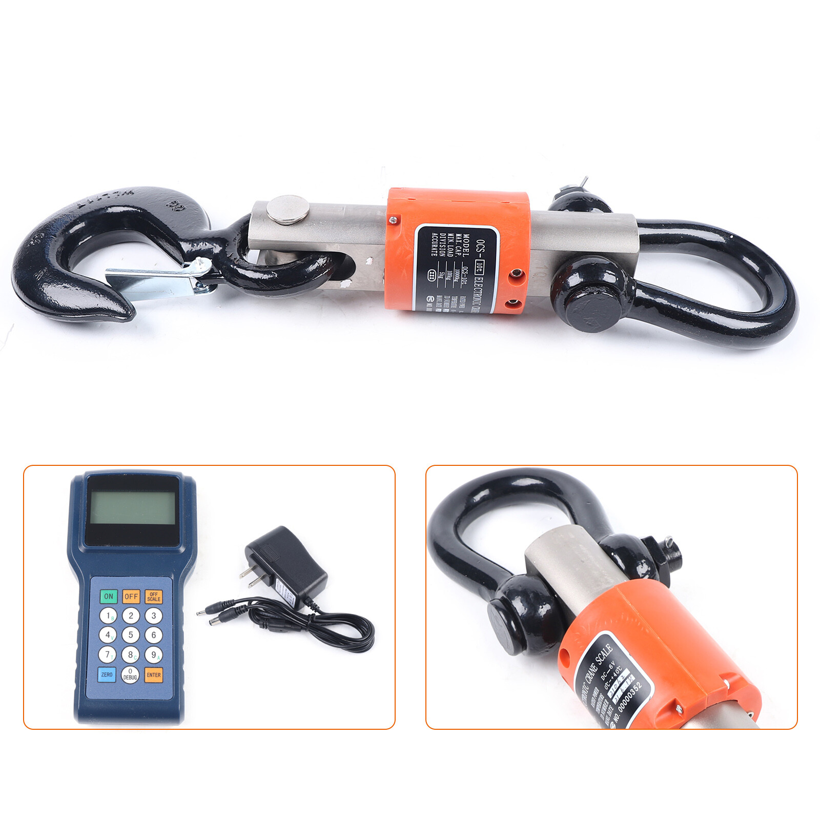 10000kg Electronic Digital Hanging Crane Scale W/Handheld Meter Wireless Remote