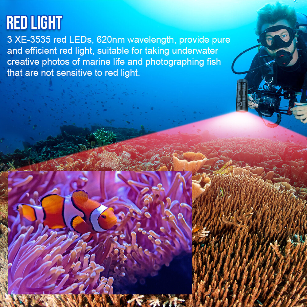 TustFire DF90 Kit 15000Lumen Brightest LED Diving Light Waterproof Flashlight