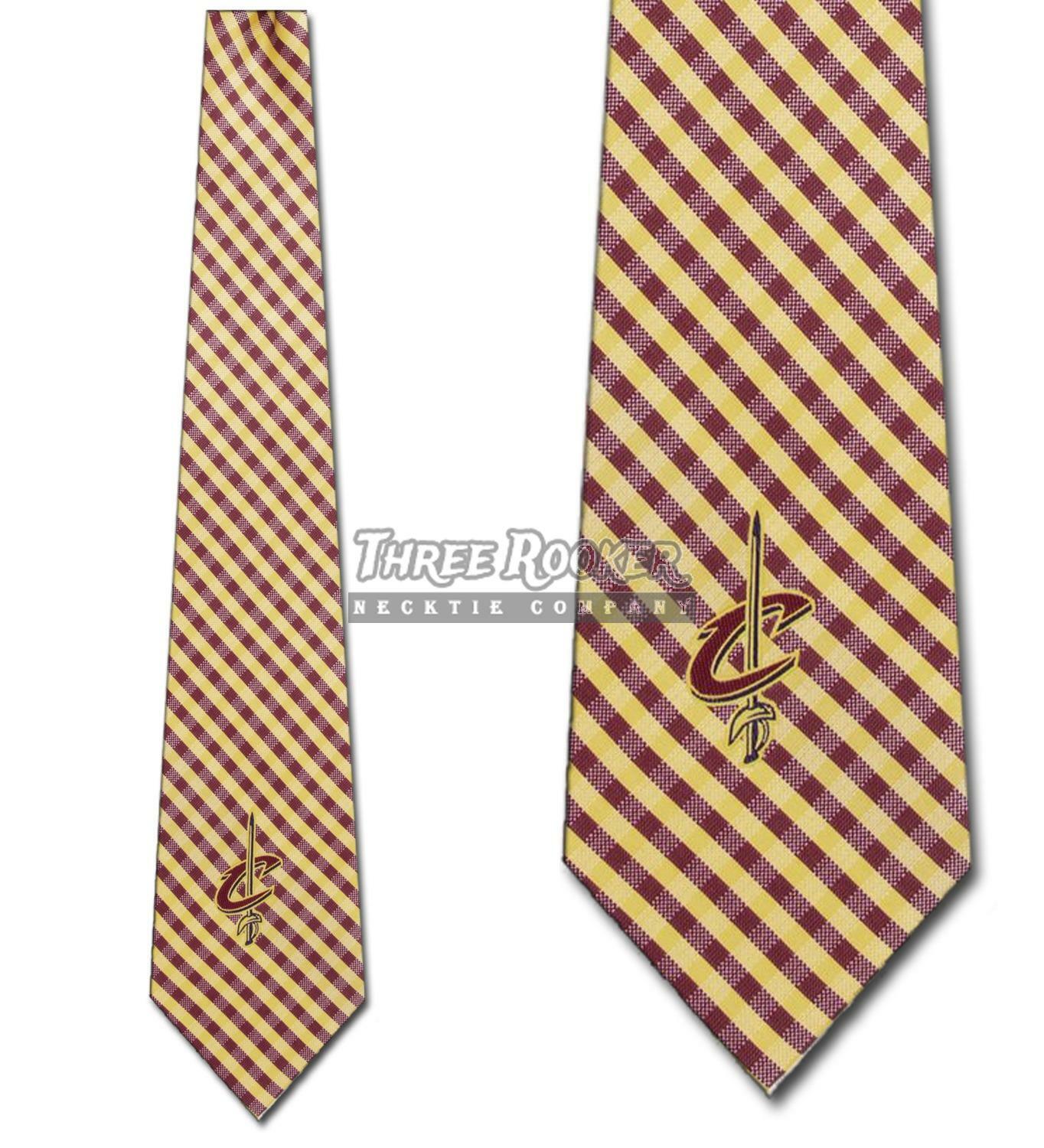 Cleveland Cavaliers Tie Gingham Neckties Basketball Licensed Mens Neck Ties NWT