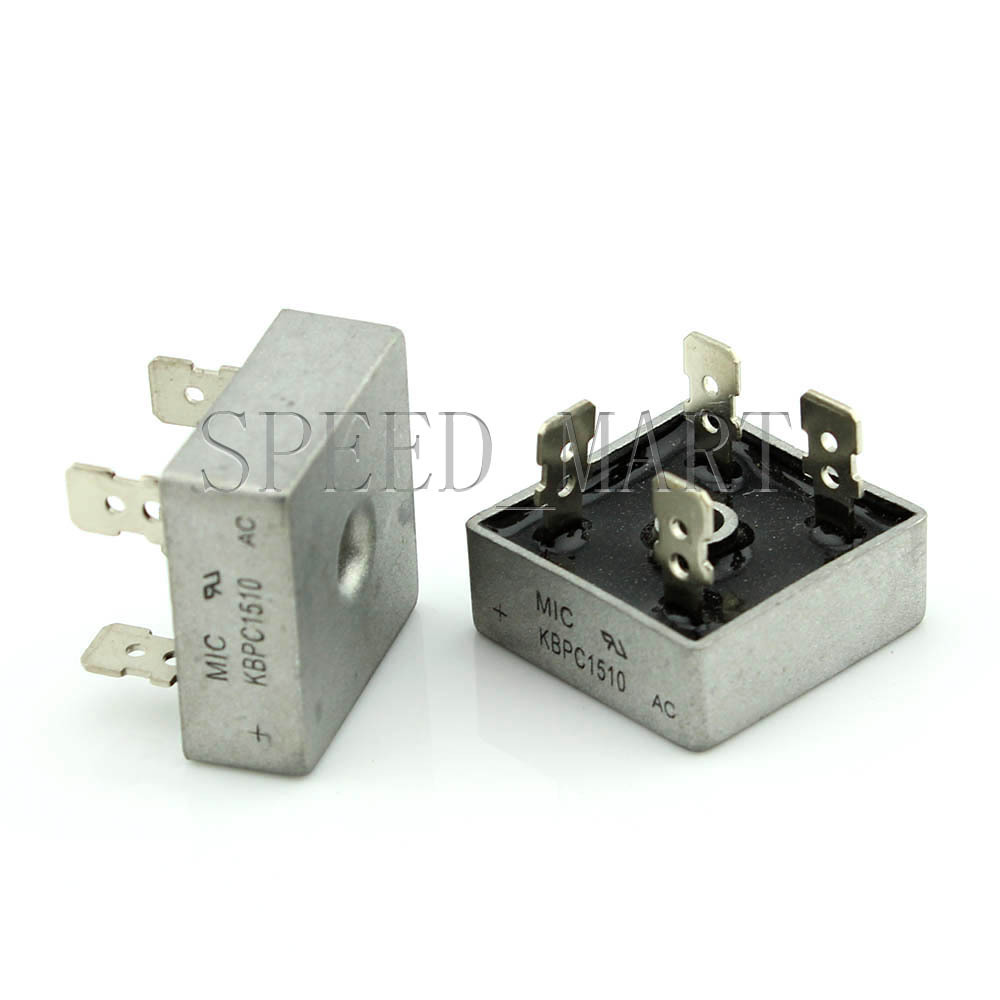 2 pcs KBPC1510 Bridge Rectifier Gleichrichter 1000V AC change DC 15A KBPC-1510