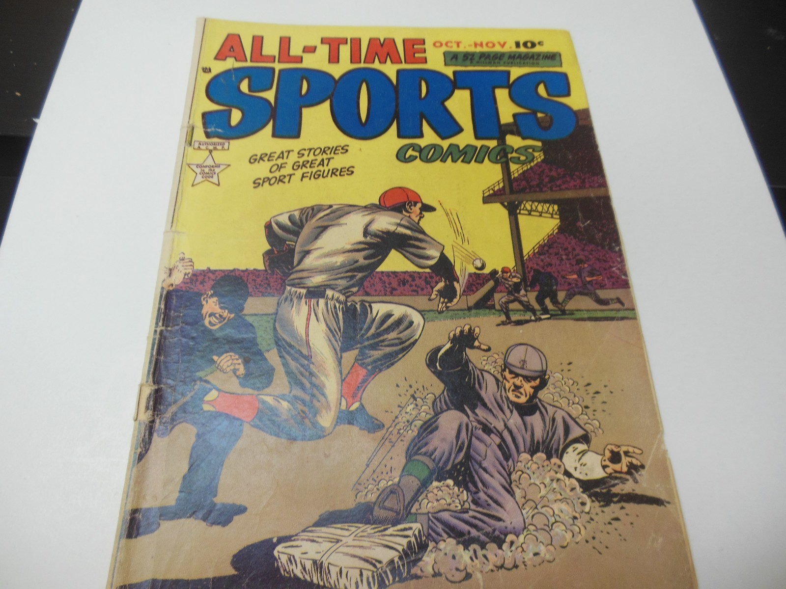 OCT 1949 ALL-TIME SPORTS COMICS BASEBALL COVER ISSUE RARE GREAT STORIES SPORTS