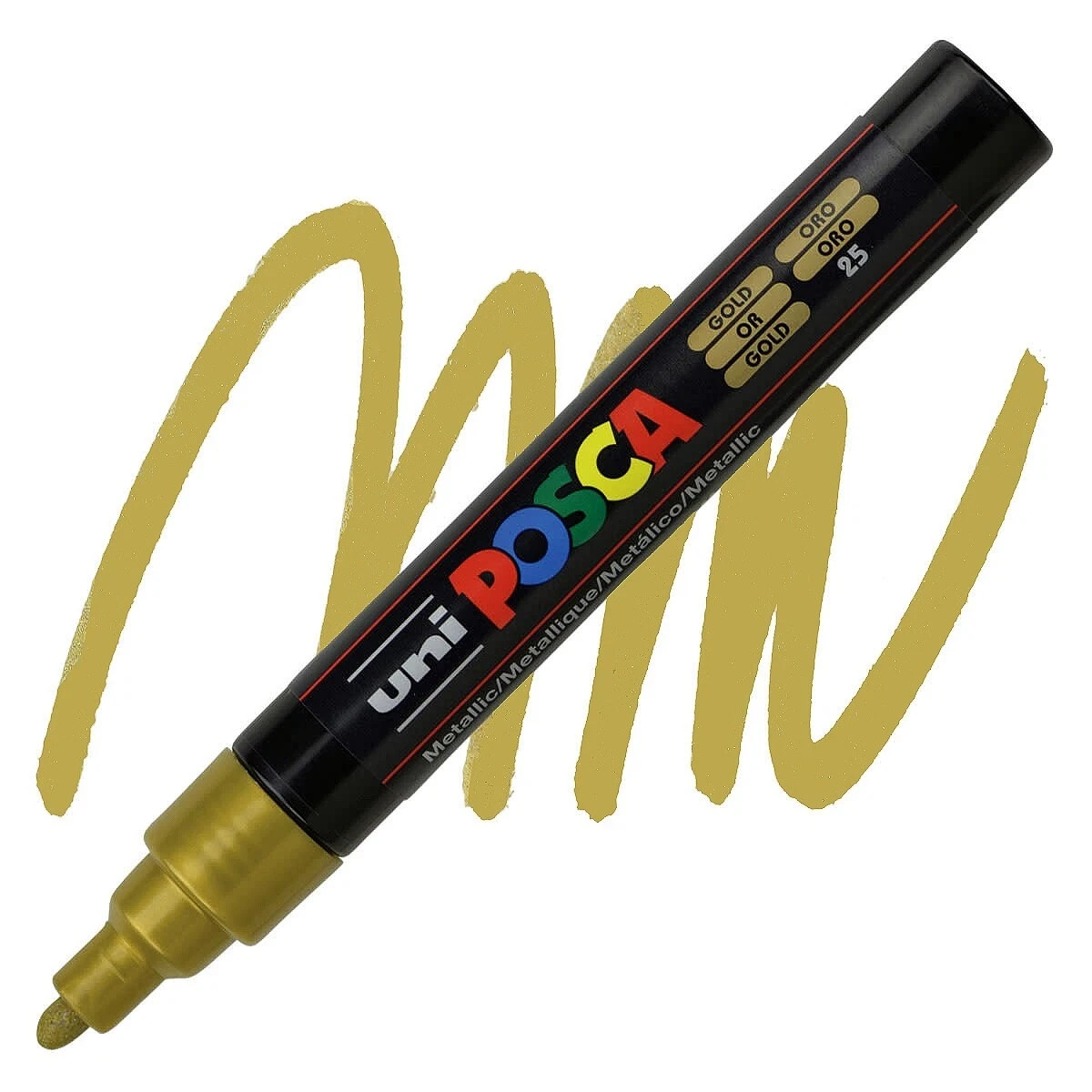 6 pack UNI POSCA Water-Based Opaque Bullet Tip Med Line Paint Markers GOLD