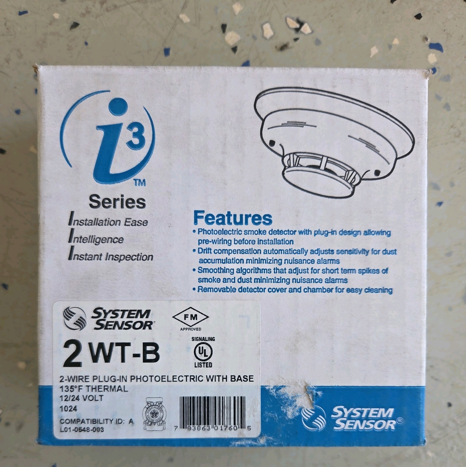 System Sensor 2WT-B Photoelectric Smoke Detector - Brand New .