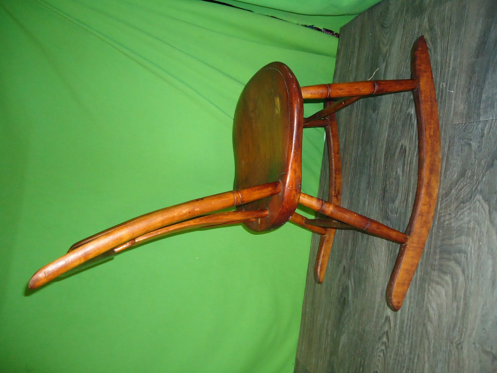 100% vintage childs kids rocking chair solid wood Warner Hill