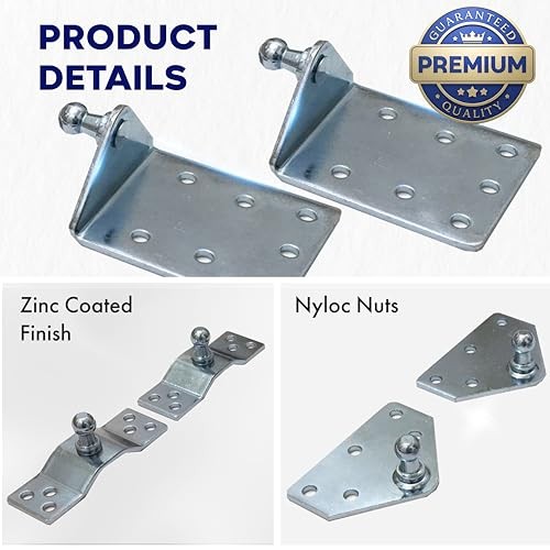 Hatchlift Mounting Brackets - Adjustable Shock Mount Kit with Ball Full Kit