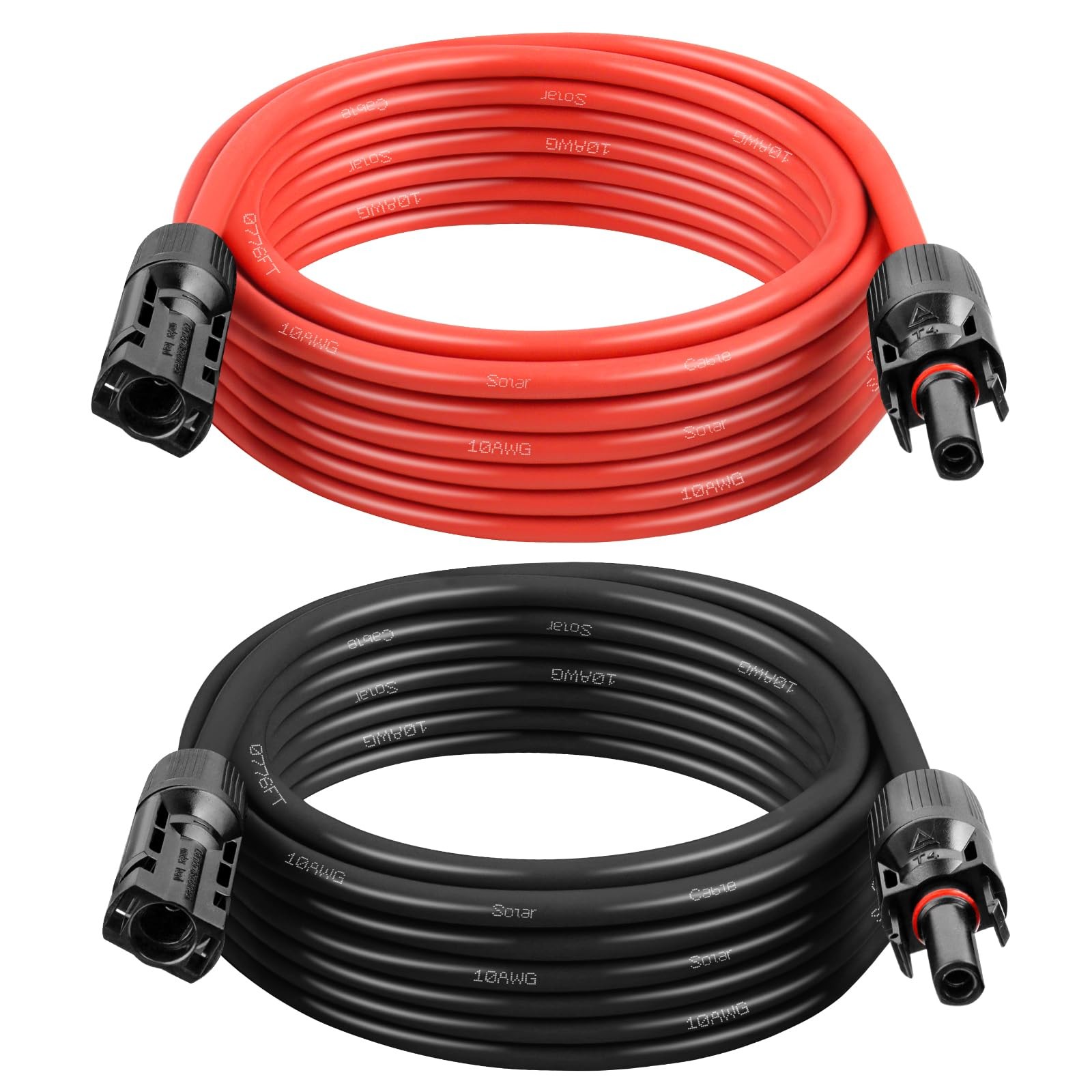 15FT 10AWG Solar Panel Extension Cable PV Wire Female & Male Waterproof Connecto
