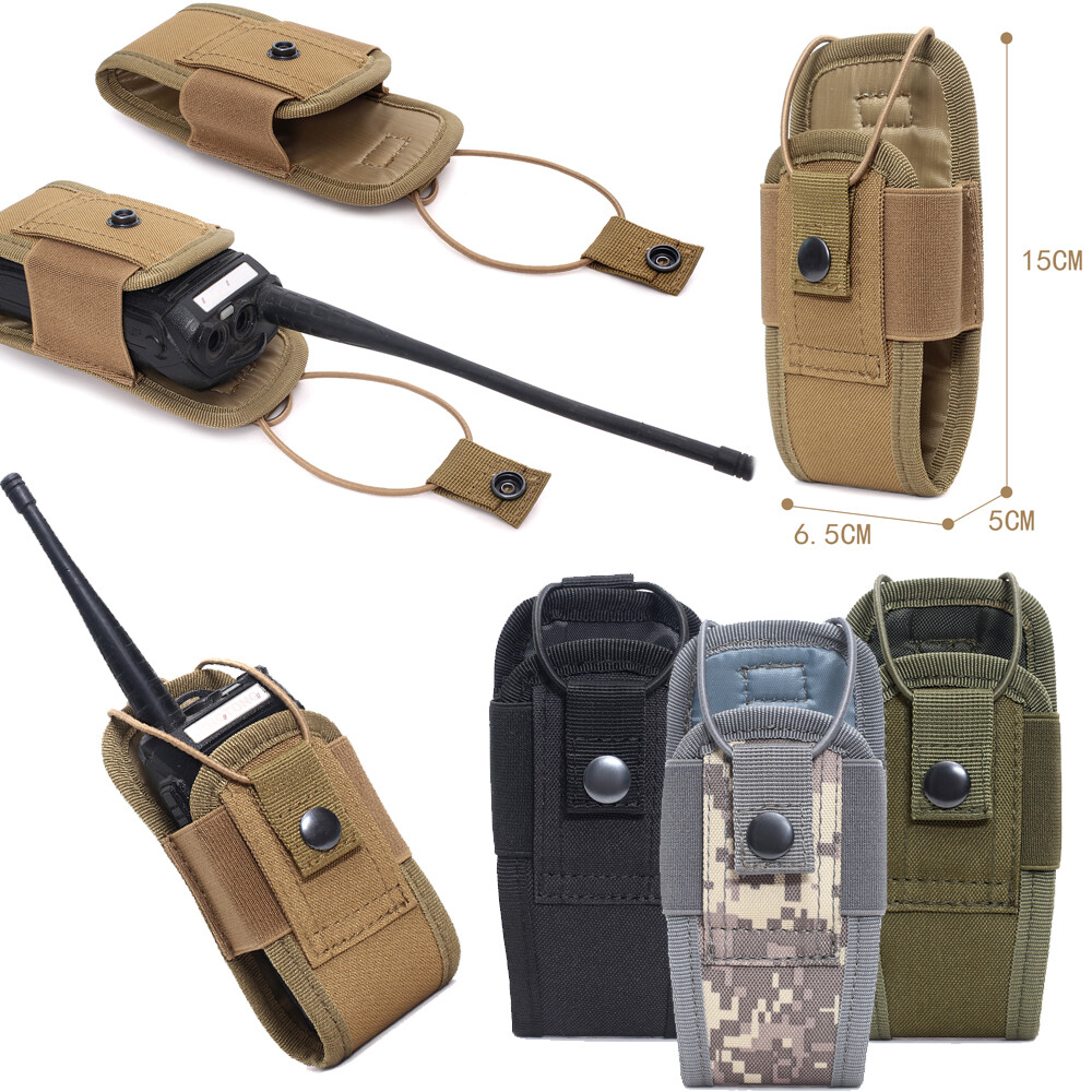 Tactical Molle Radio Holder Walkie Talkie Pouch Case Belt Holster Bag Hunting US
