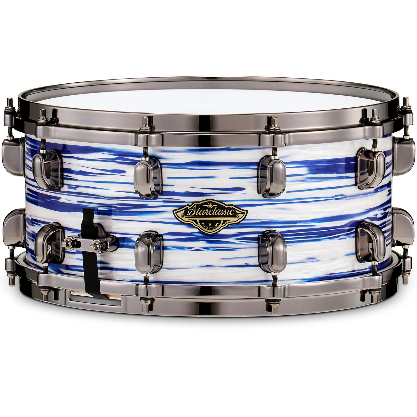 Tama Starclassic Walnut/Birch 6.5x14 Snare Drum - Blue & White Oyster