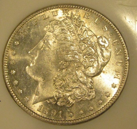 1891 S Morgan Silver Dollar - Uncirculated, Frosty, Tougher Date B17
