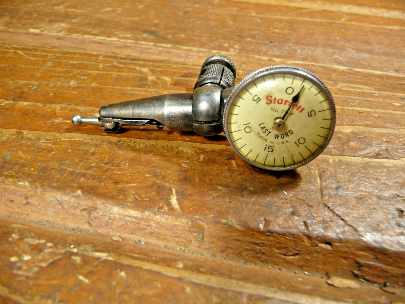 Vintage Starrett No. 711-F Last Word Dial Indicator  Machinist Hand Tool