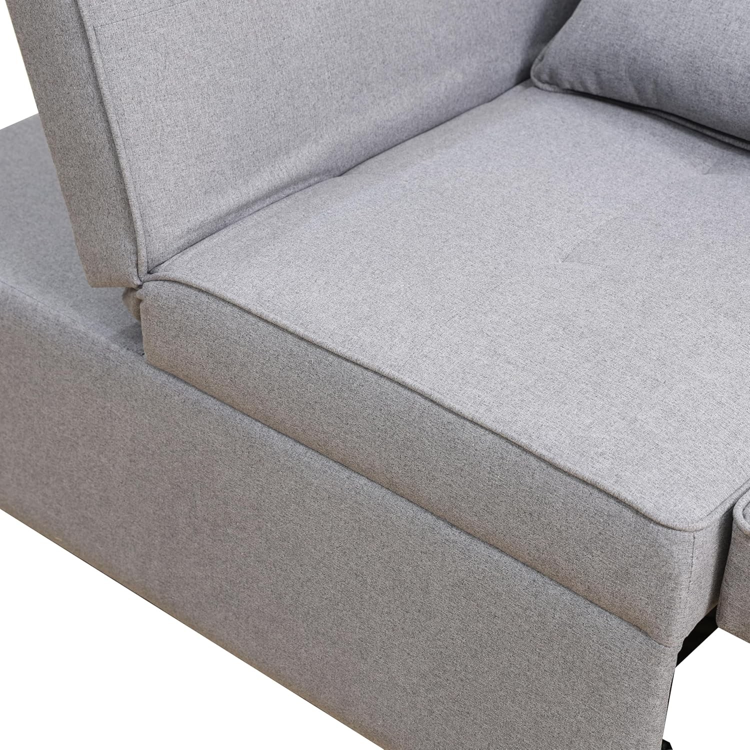 Sleeper Sofa 4-in-1 Convertible Ottoman Couch Bed Modern Sackcloth Futon Sofa