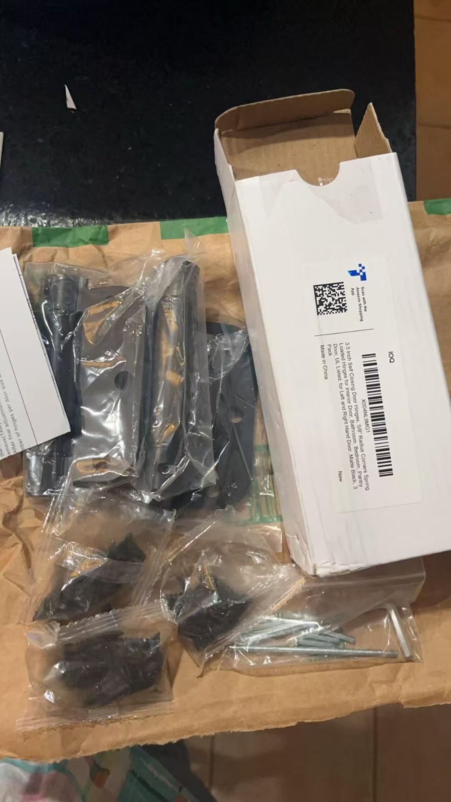 3 Pack 3.5 Inch Self Closing Door Hinges 5/8" Radius Corners