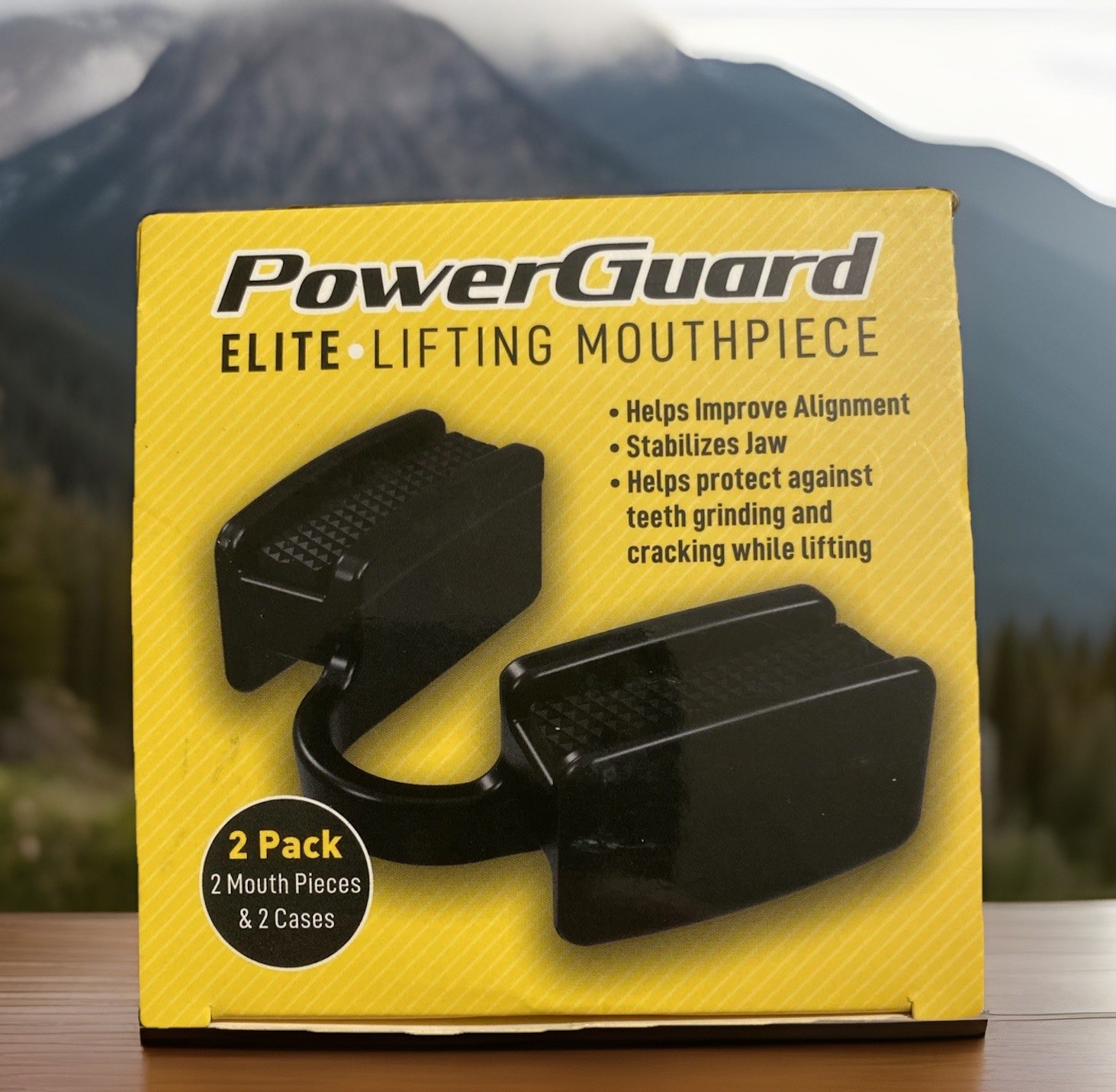 (2) Powerguard Elite Lifting Mouthpiece Gym Weight Weightlifting Mouth Guard NEW