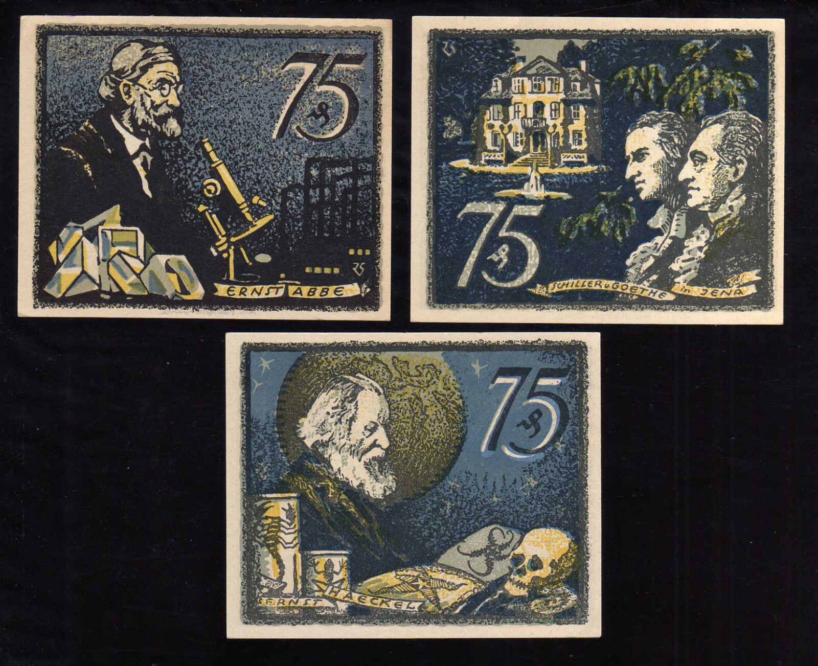 JENA -   GERMANY NOTGELD  -  3 x 75 PFENNIG