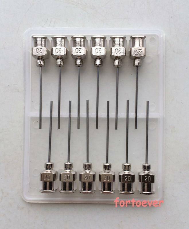 20G 12pcs 1" Blunt Stainless Steel Dispensing Syringe Needle Tips