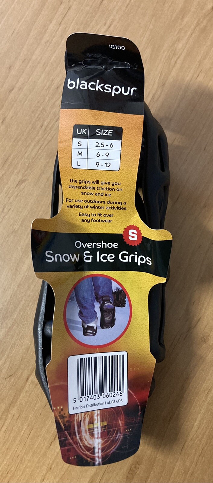 Ice Grips Overshoe Snow and Ice Grips Pair Size Small 2.5 - 6 Unisex Adults