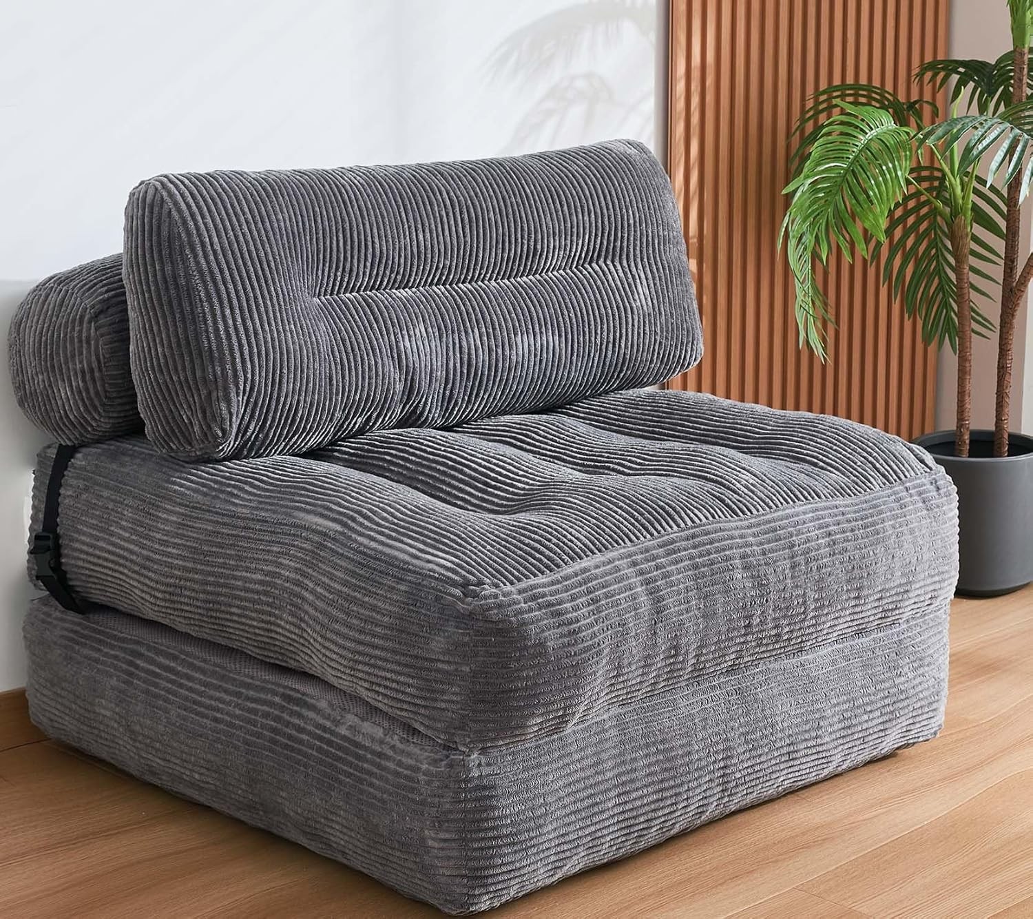 Folding Sofa Bed Convertible Sleeper Chair Couch Bed Faux Rabbit Fur Adults