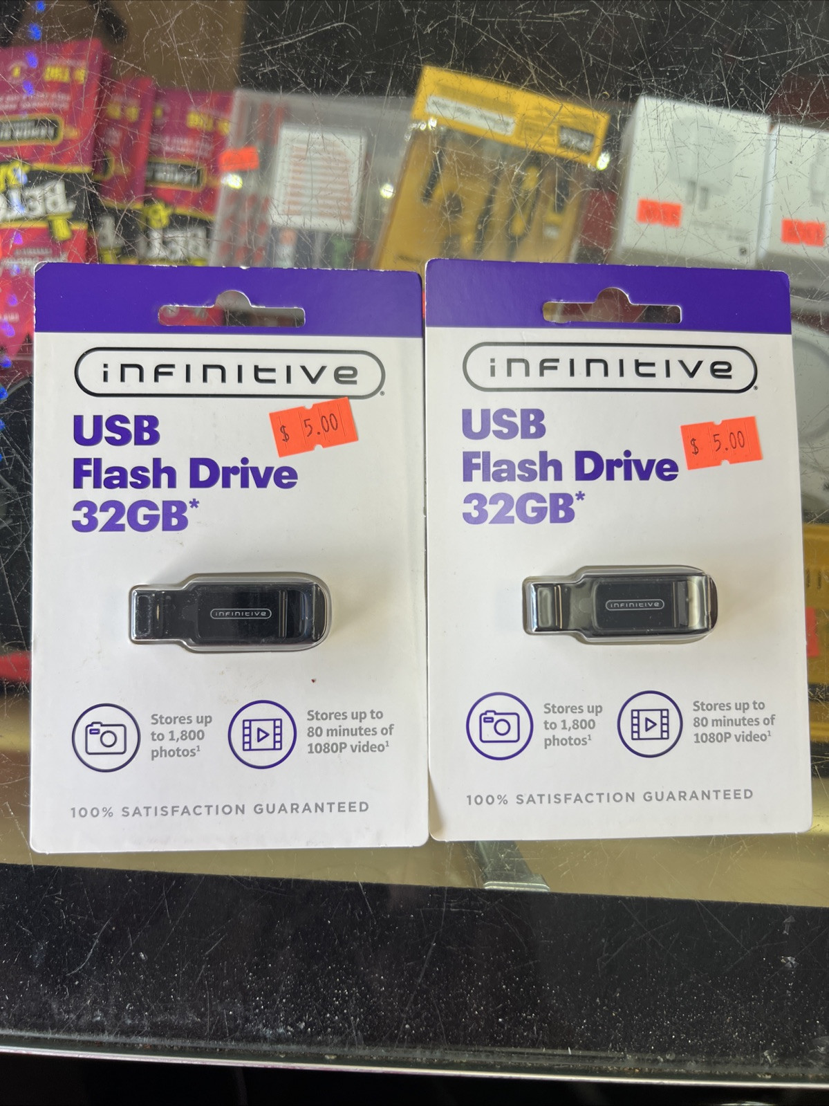 Lot of 2 Infinitive 32GB USB Flash Drive Black 80-56-19289-032G #890