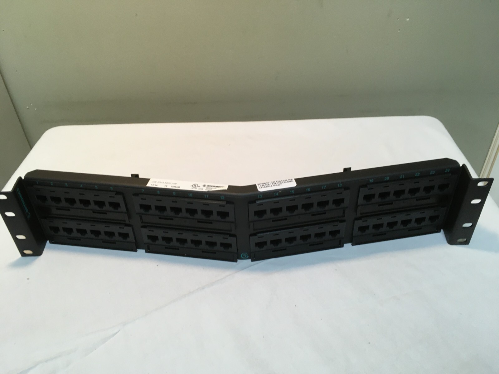 Ortronics OR-PHA5E6U48 48 Port Angled Cat5E Panel T568A/B