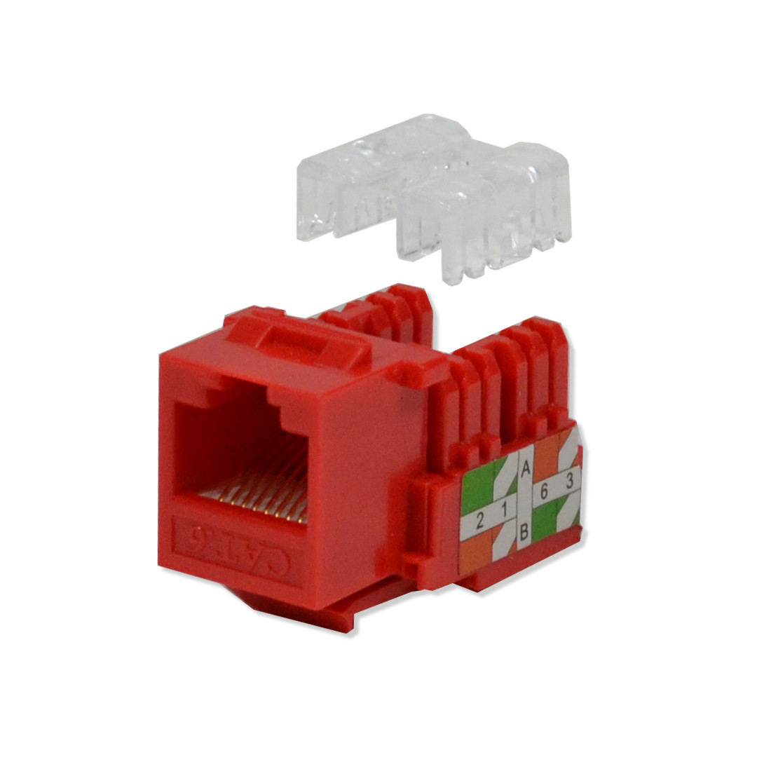 Keystone Jack Cat6 Red Network Ethernet 110 Punchdown 8P8C