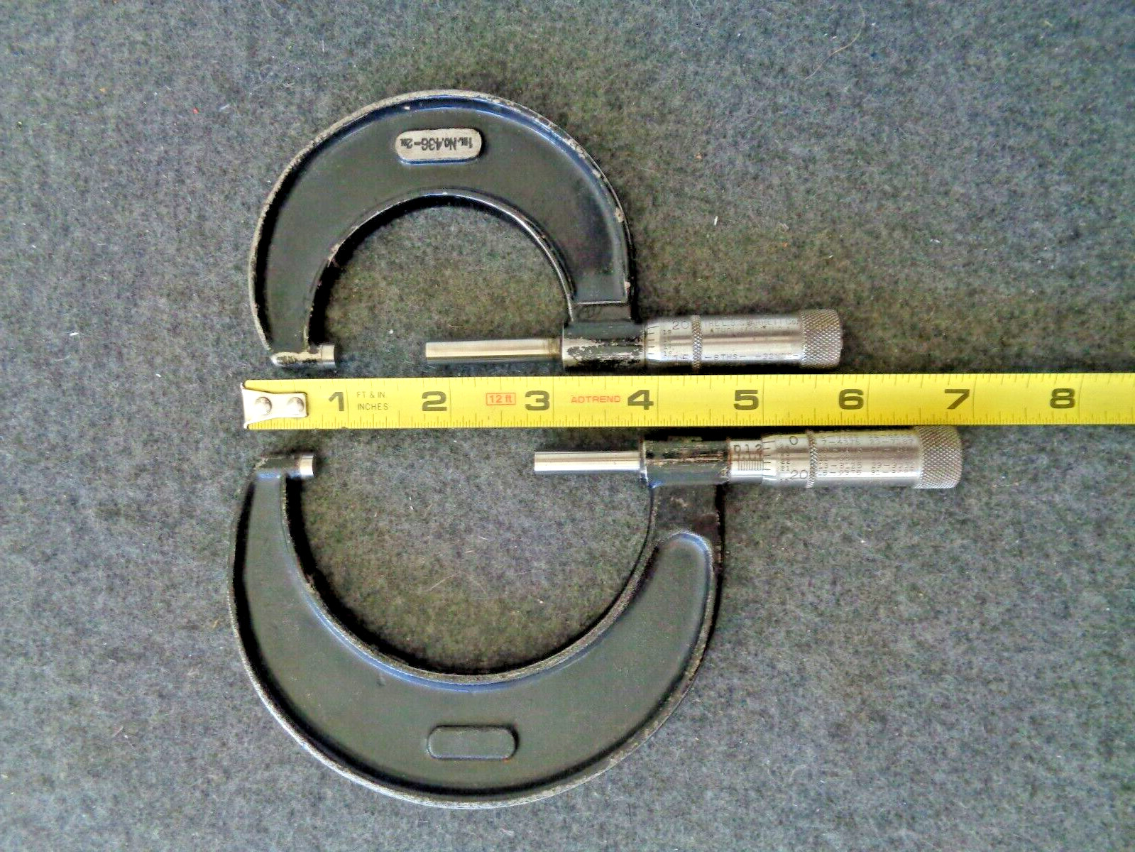 2 - Vintage L.S. Starrett Outside Micrometers