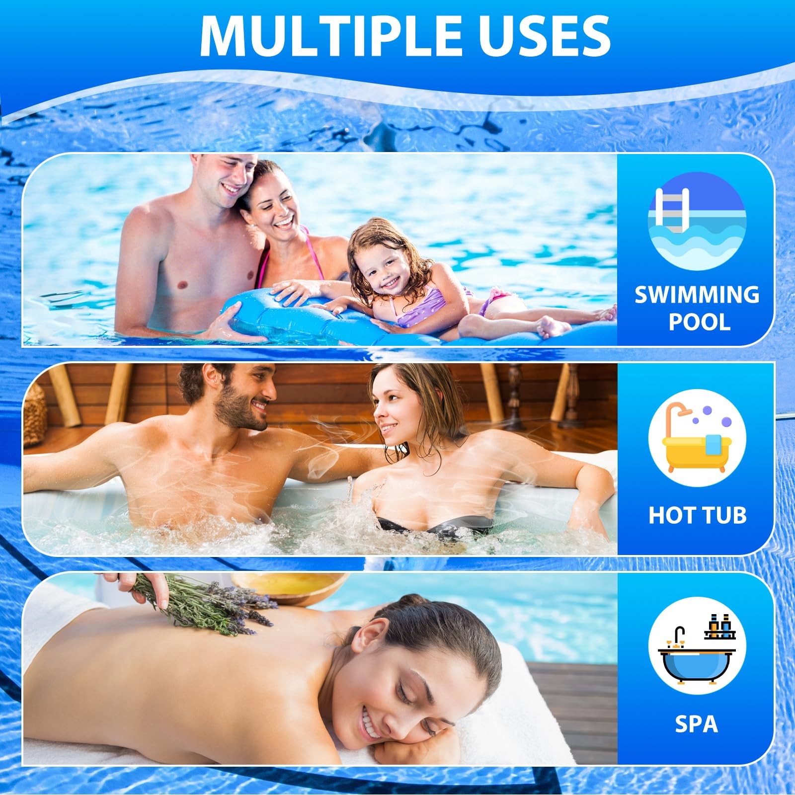 Accevo Hot Tub Test Strips，3-in-1 Pool Water Testing Kit for...