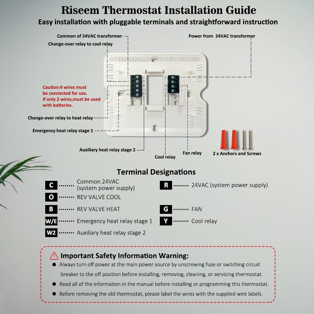 Thermostat Non Programmable Heat Pump Thermostat White