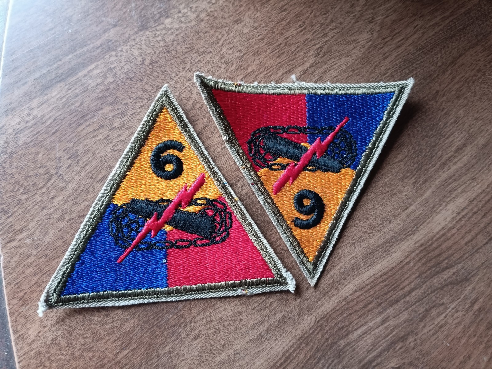 WW2 era 6th Amoured Division Patches