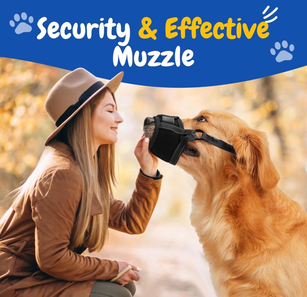 2-Pack Dog Muzzle Soft Mesh Adjustable Anti Bite Barking Chewing Training S-XXL