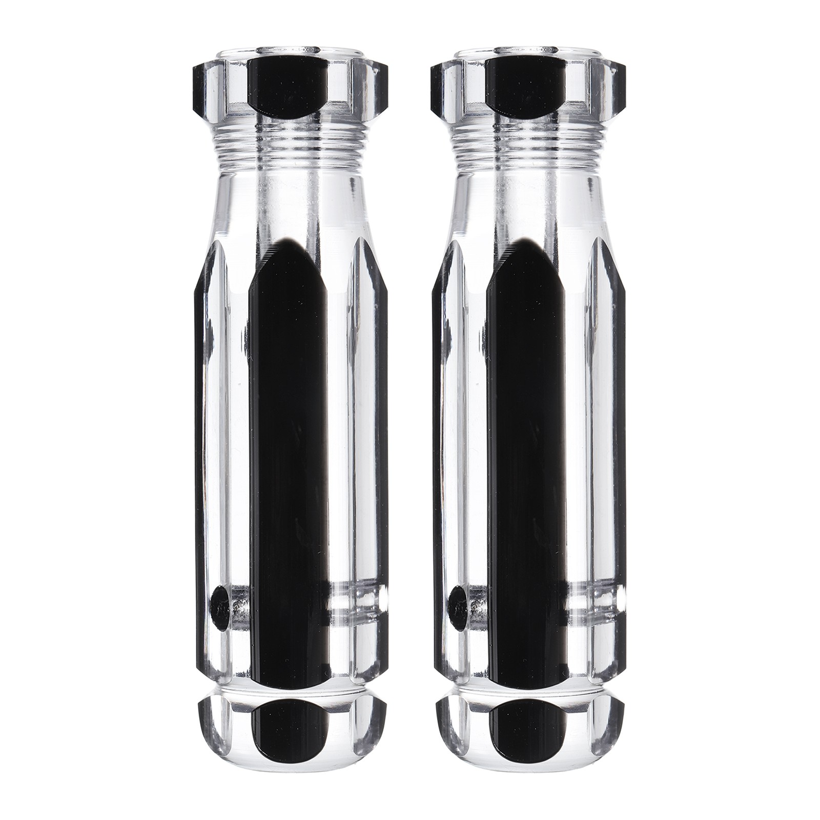 2pcs Pre-Drilled Blank Screwdriver Handles 6.3mm Hole 103mm Length, Clear Black