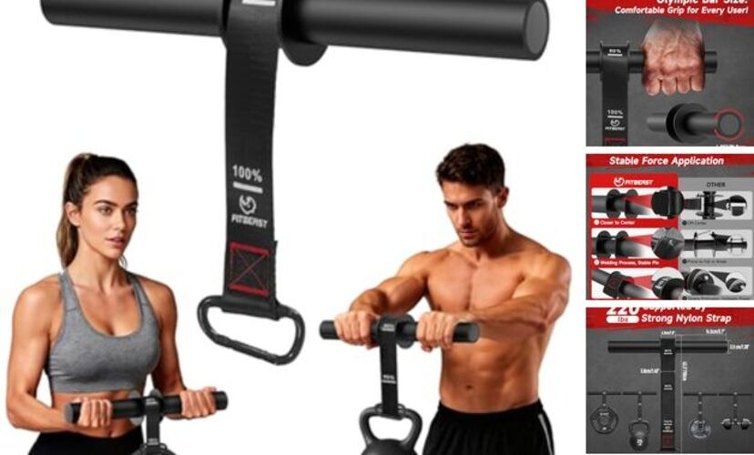 Wrist Roller Forearm Trainer, Adjustable Strap Forearm Blaster for Grip Black