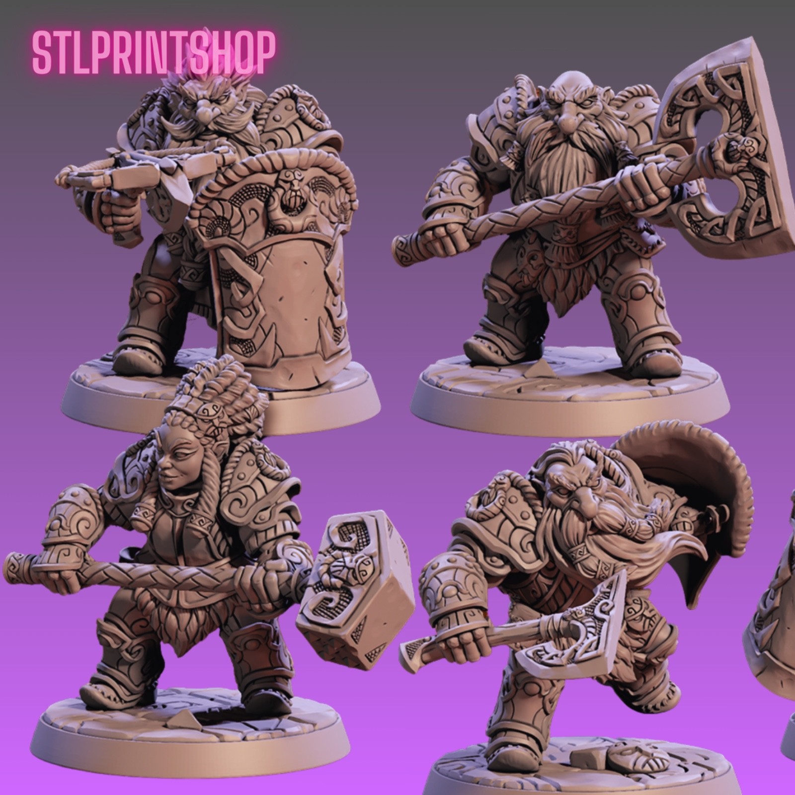 Defenders Lok-Badar Modular Dwarf Warriors | 32mm scale miniature Artisan Guild