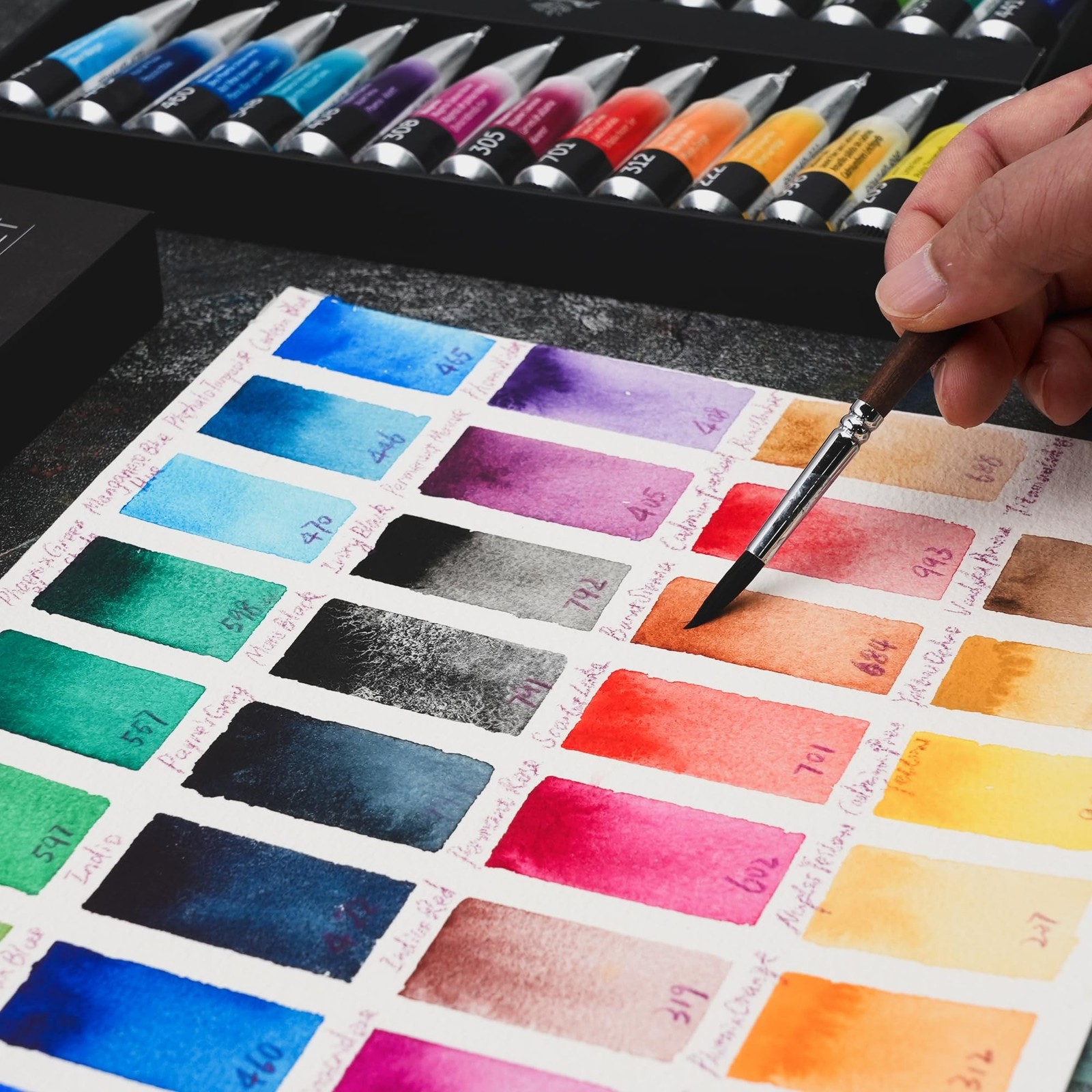 PHOENIX Professional Watercolor Paint Set - 12 Colors x 14ml / 0.47 Fl oz. Wa...