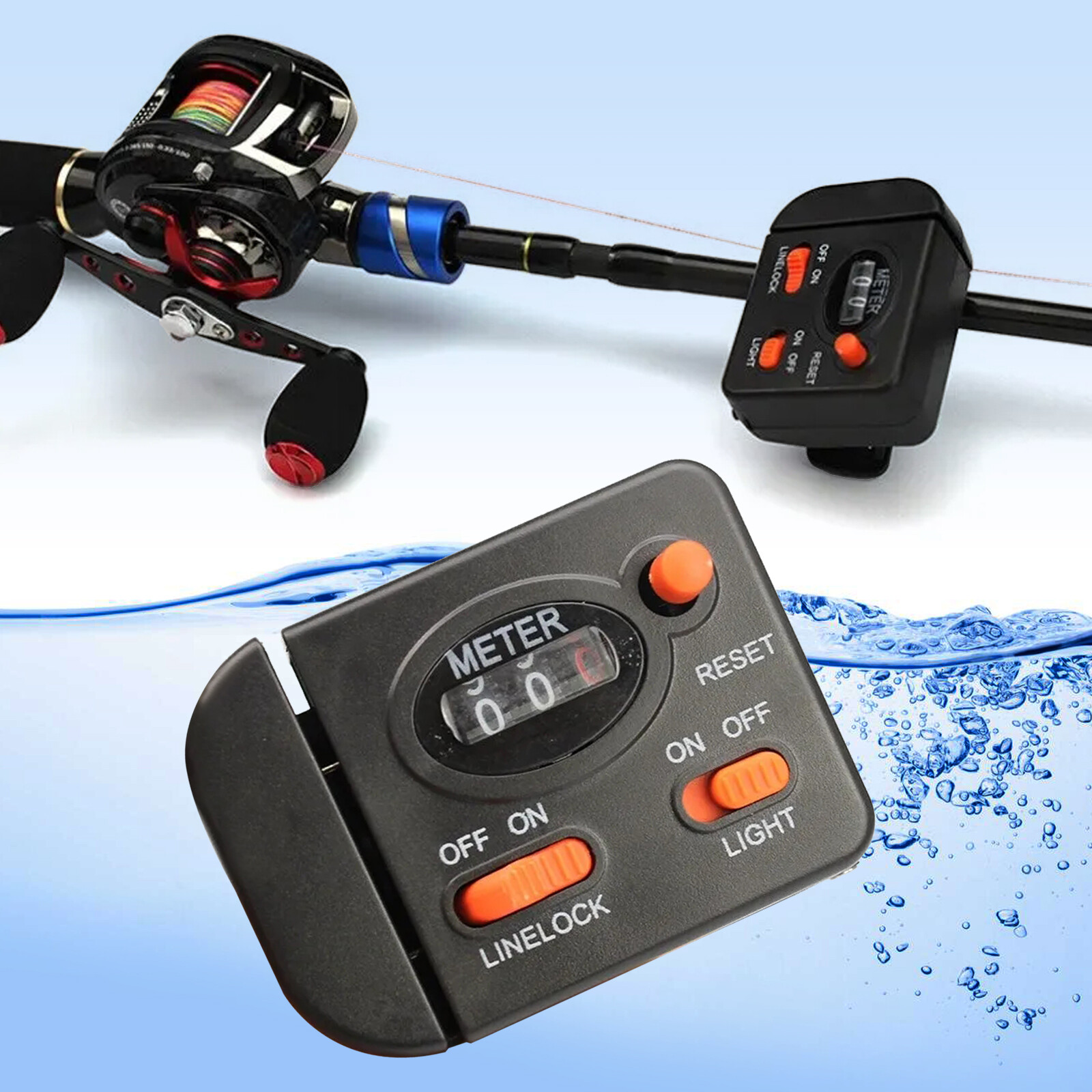 Fishing Line Length Counter Fishing Line Depth Finder Fishing Tackle Tool Black