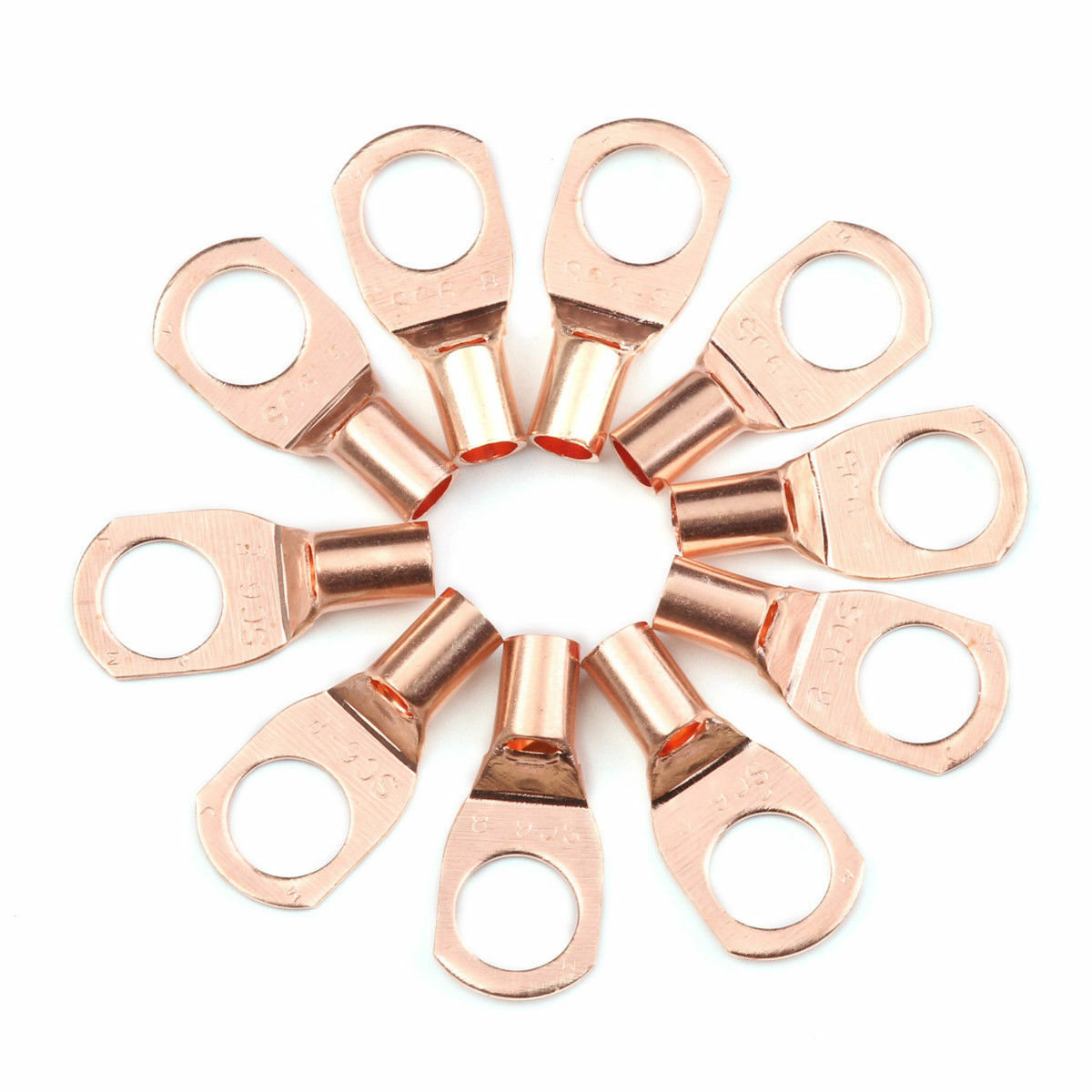 140Pcs Battery Copper Ring Lug Welding Terminal Wire Cable Crimp Connectors