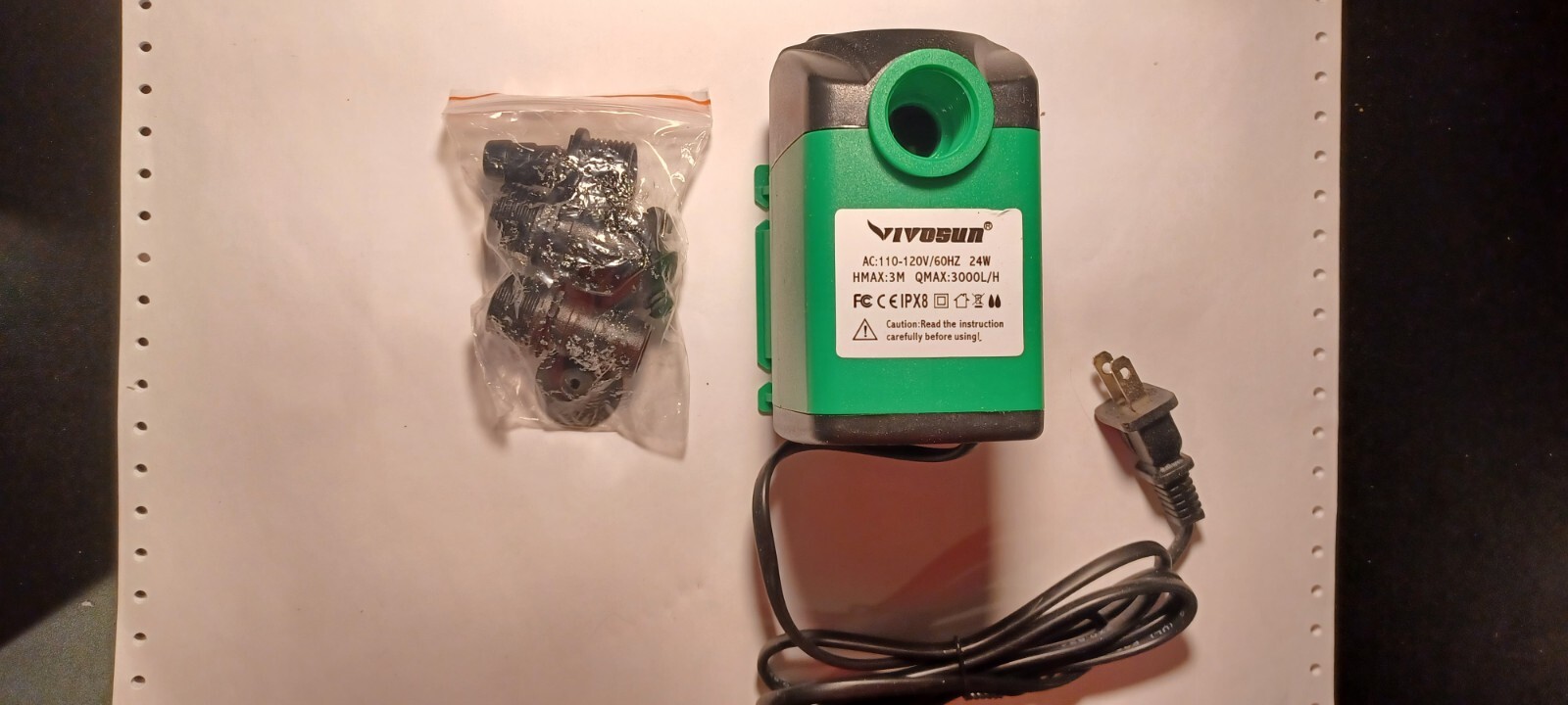 800GPH Submersible Pump 3000L 24W Water Pump for Fish Tank Pond Aquarium