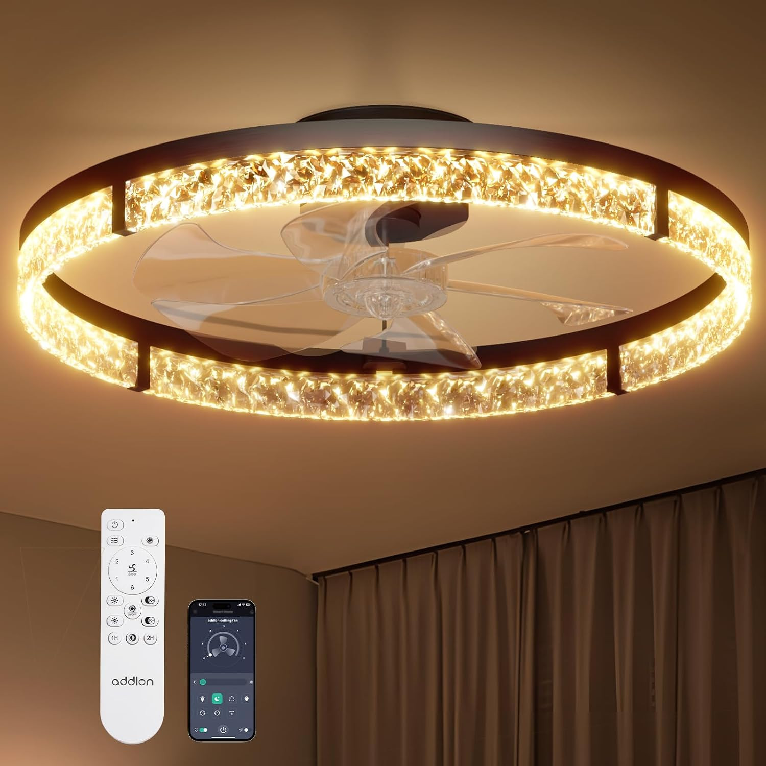 Ceiling Fans with Lights and Remote 24 Low Profile Flush Mount Ceiling Fan.....