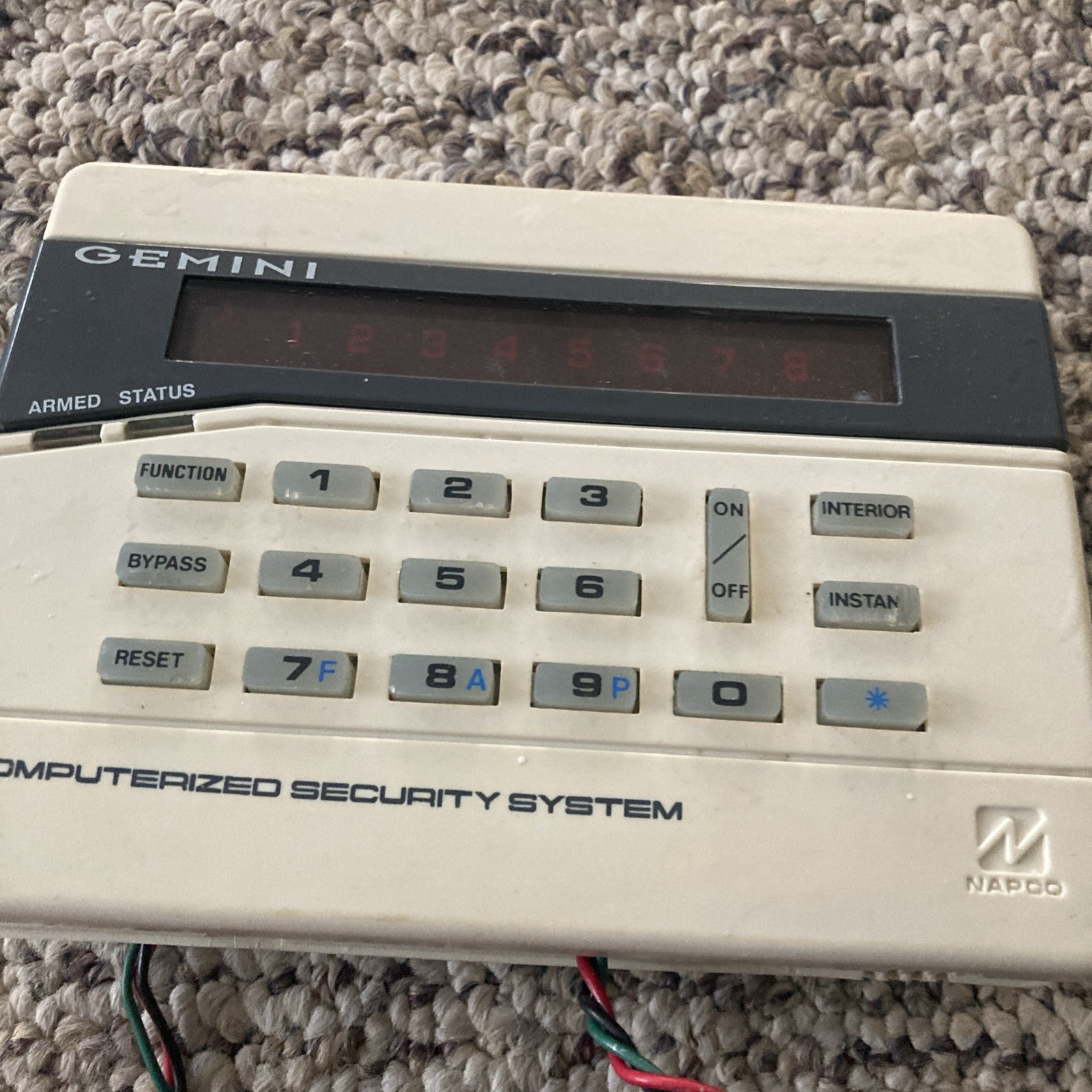 NAPCO GEMINI GEM-RP8 SECURITY SYSTEM DESIGNER KEYPAD