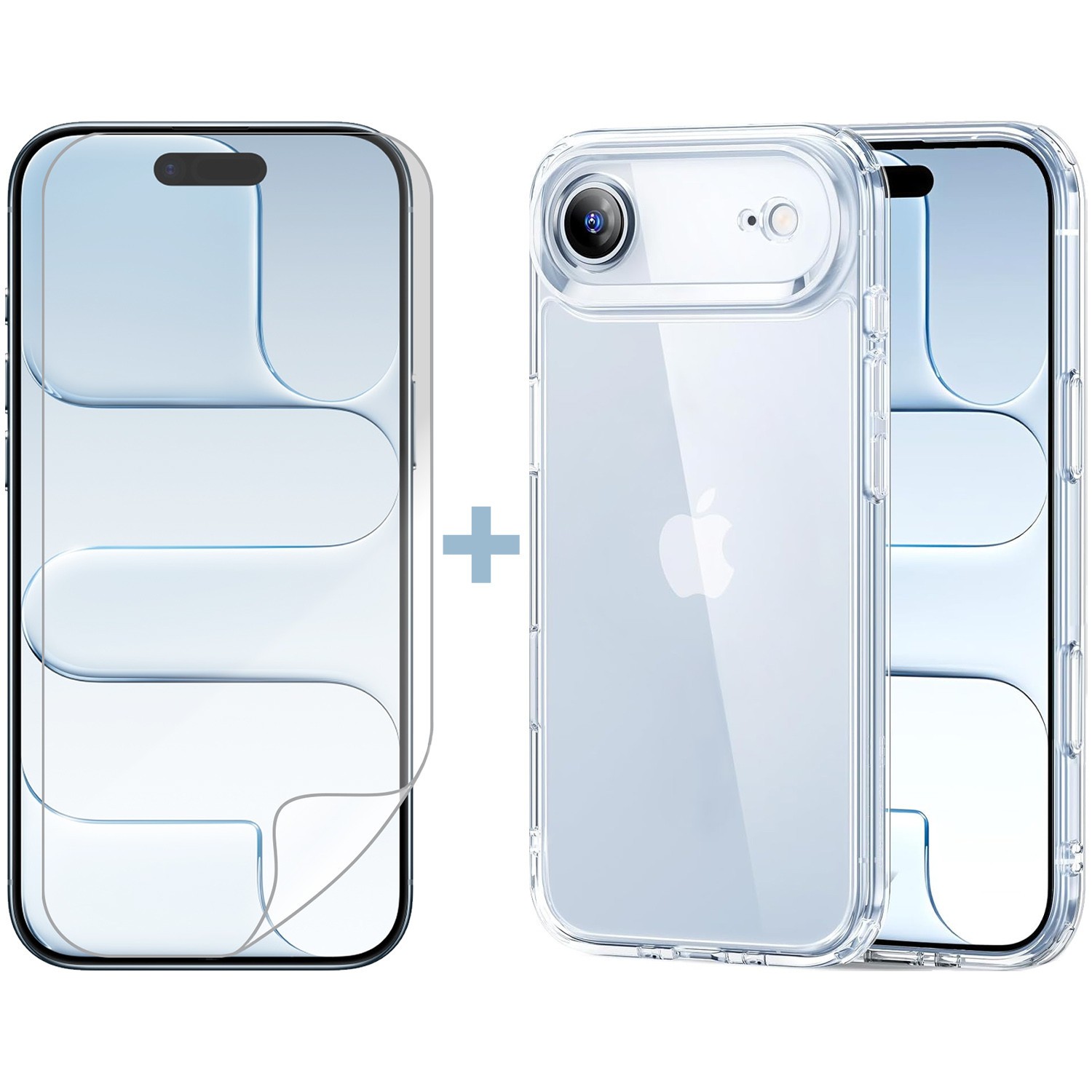 For Apple iPhone 17 AIR Clear Phone Case Cover and Soft Film Screen Protector