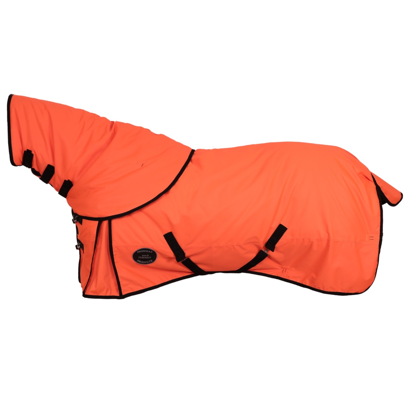Showman 75" 600d heavyweight orange  horse turnout blanket w/detachable neck