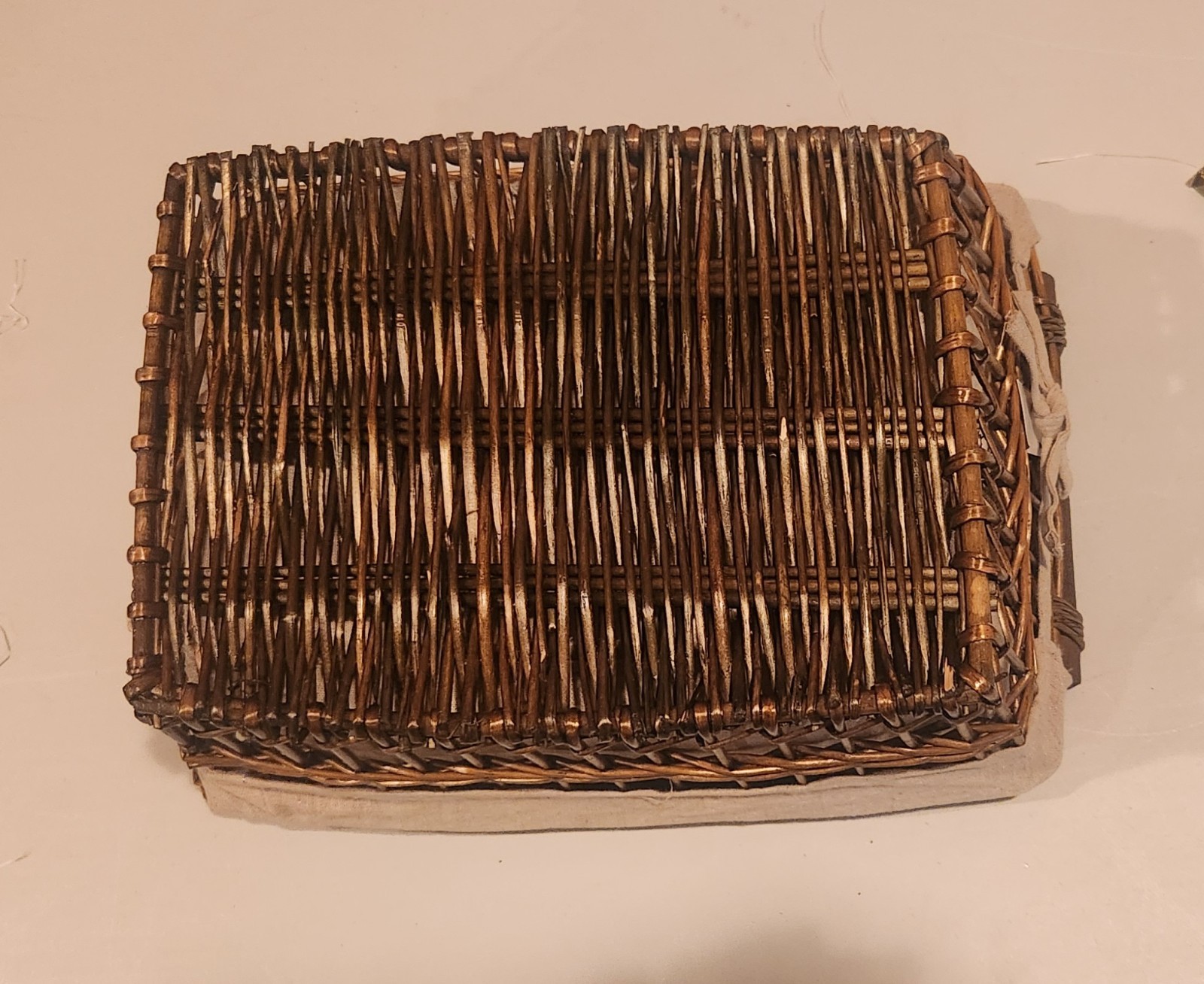 Basket wicker Woven Lined Handle Decor display holiday Housewarming moving gift