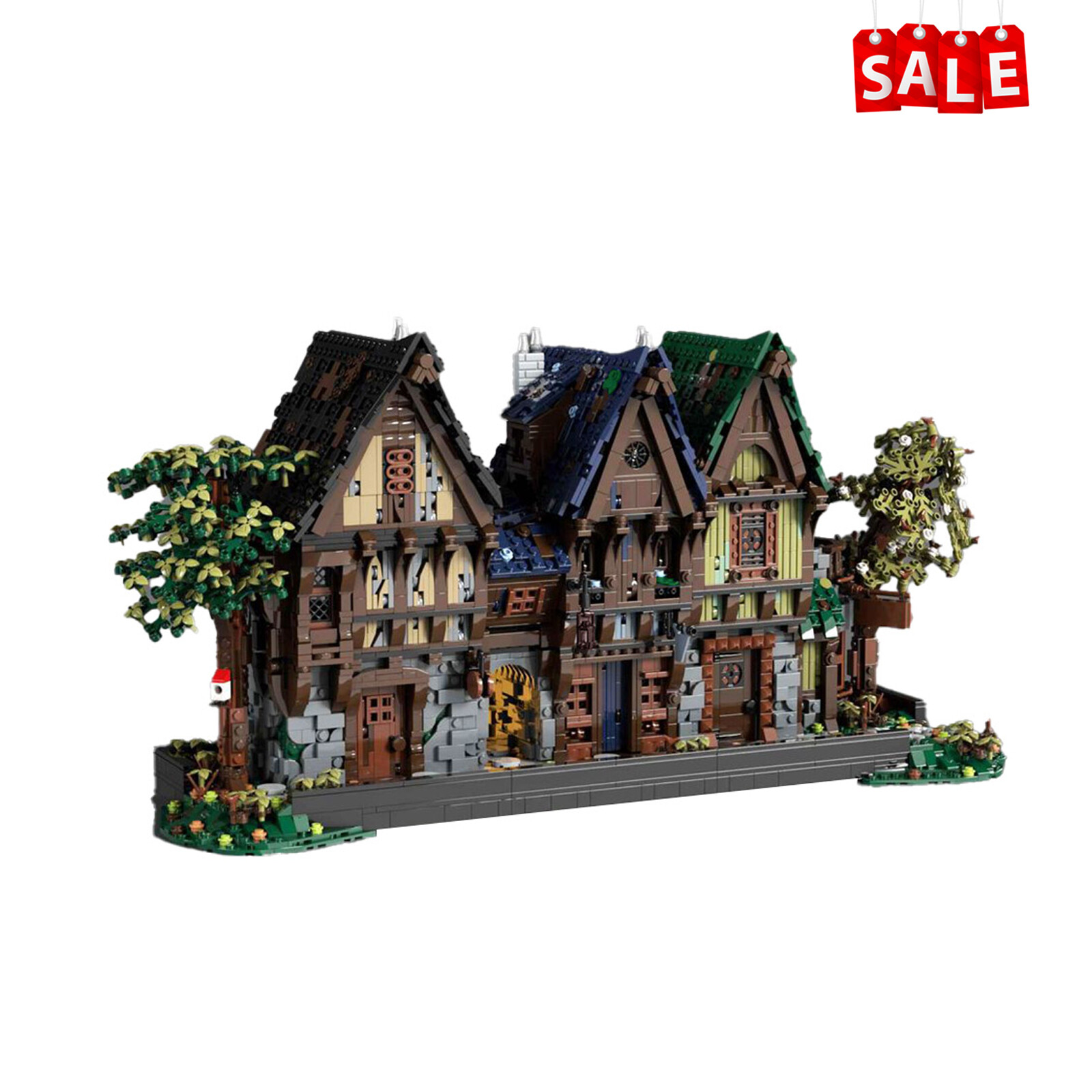 Medieval Modular Street Building Blocks Set DIY Model MOC Bricks Toys Collection
