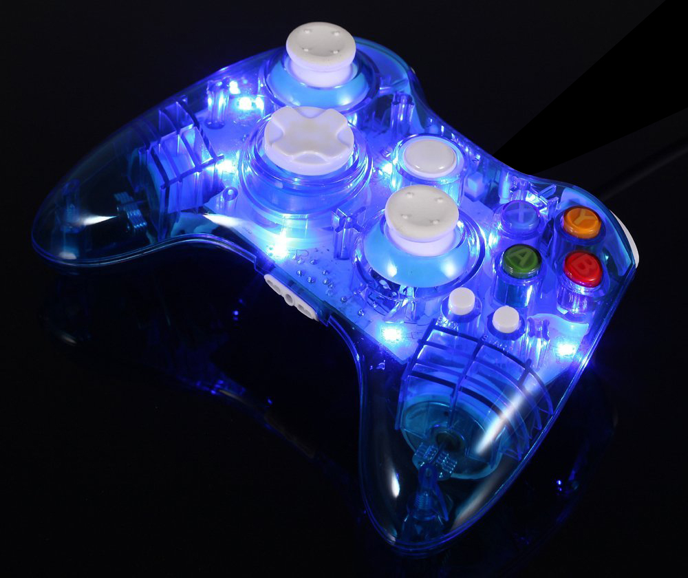 Wired Wireless Xbox 360 Glow Controller GamePad Remote for PC Xbox 360 Console