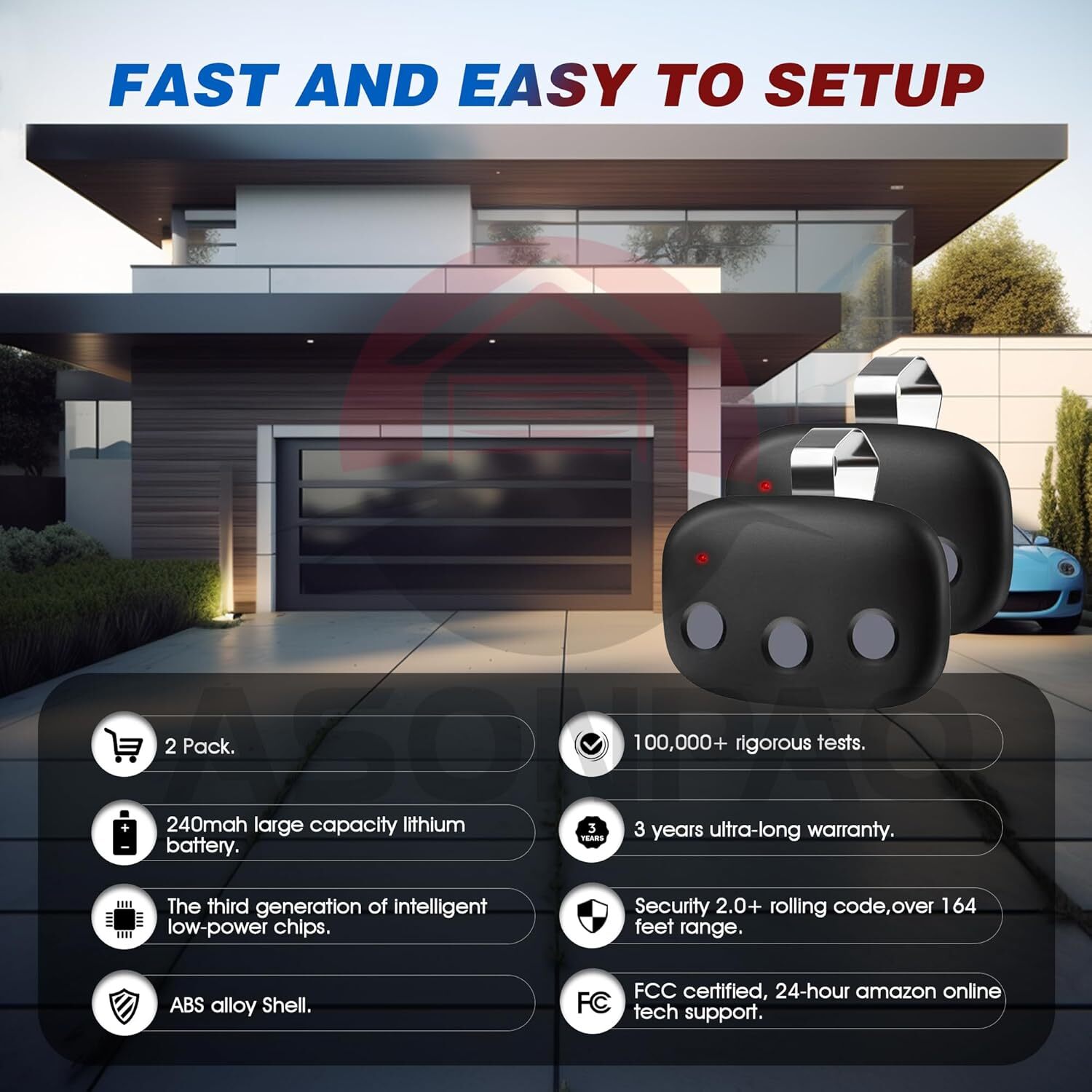 2x Garage Door Remote for Linear Megacode MCT-3 DNT00089 LD033 LD050 (3 Button)